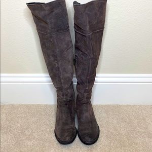 Born Brown Gray Suede Over the knee boot Size 6